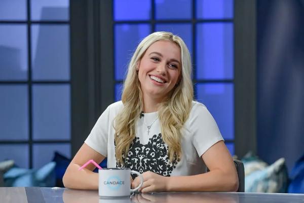 Isabel Brown, a Gen Z influencer who blends Catholic faith with conservative politics, is seen on set of 