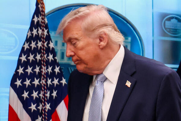 Trump leaving press conference