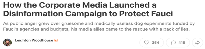 EHow the Corperate Media Launched a Disinformation Campaign to Protect Fauci