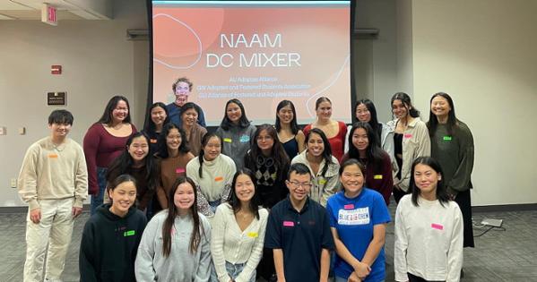 Members of the AU Adoptee Alliance at a November mixer event for college students in the DC area who are adoptees.