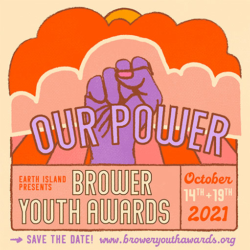 raised fist BYA poster, text our power