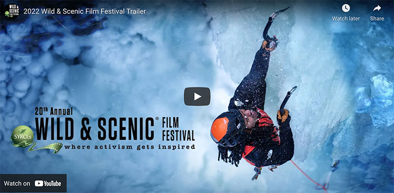 still from film, depicting an ice climber