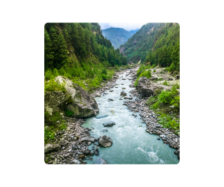 a river passing through mountains