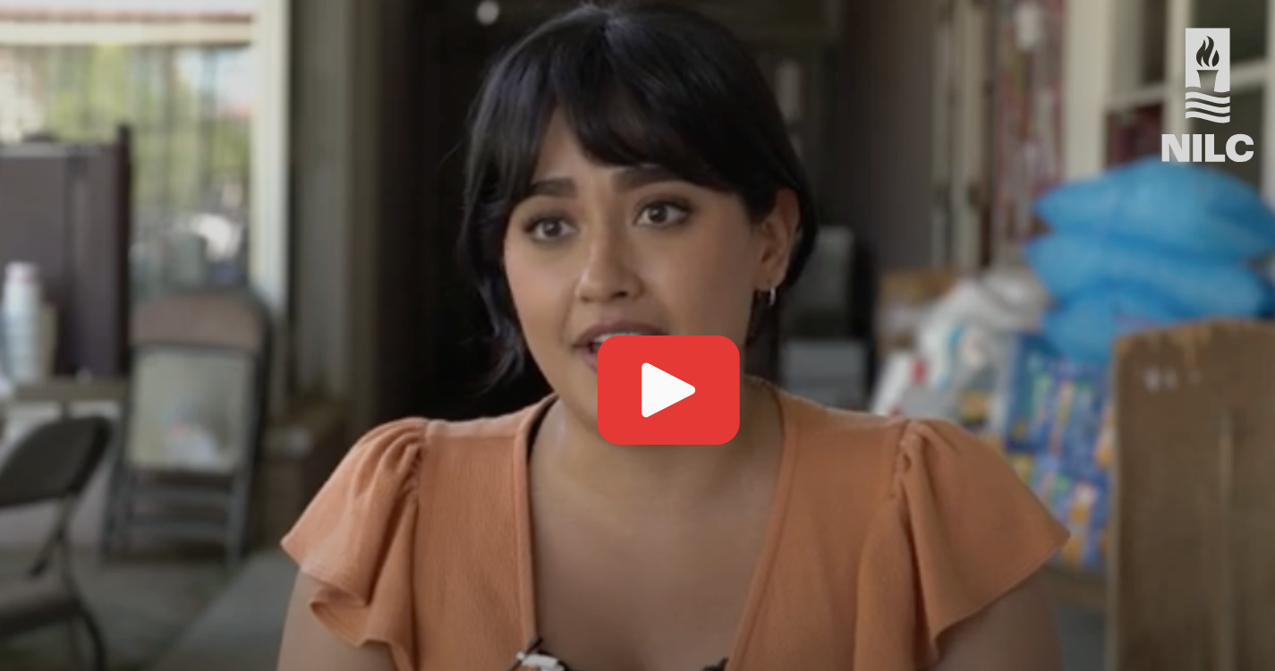 Screenshot of a YouTube video from National Immigration Law Center showing Dania speaking