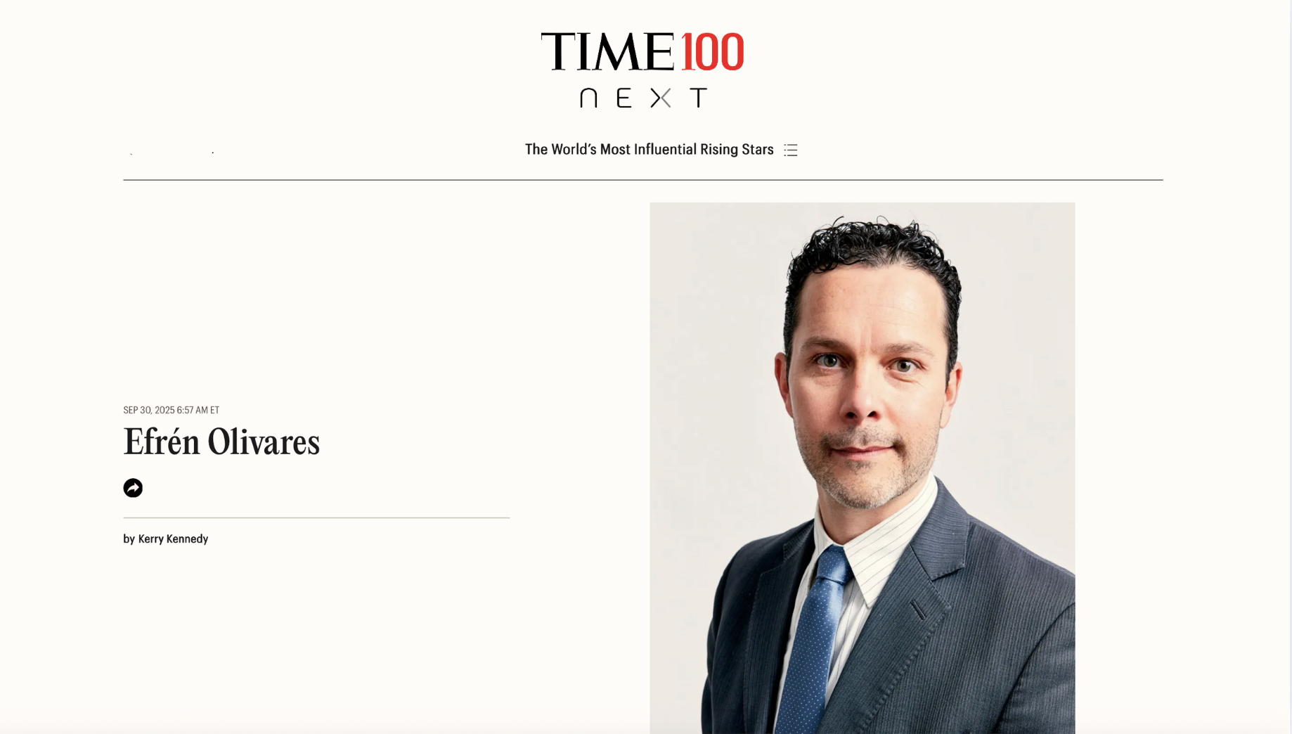 TIME100 Next honoree Efren C. Olivares, NILC's Vice President of Litigation & Legal Strategy
