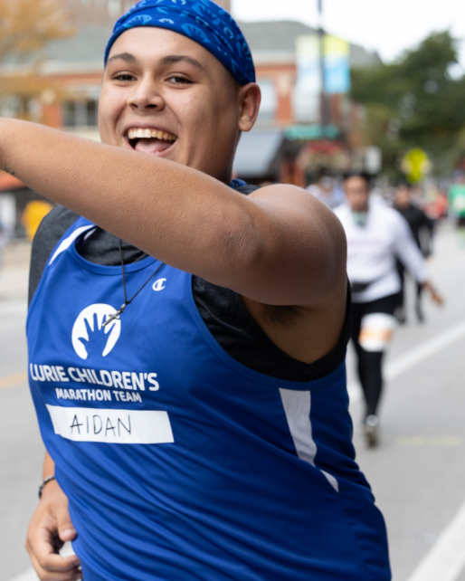 A runner waiving