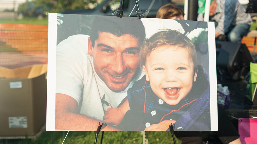 Michael Evangelides and son, Gus