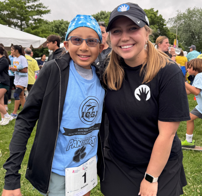 Madeline and patient champion Angela Parial