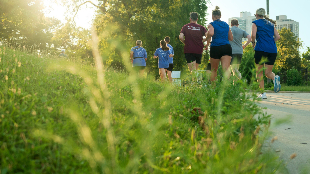 Runners on a path