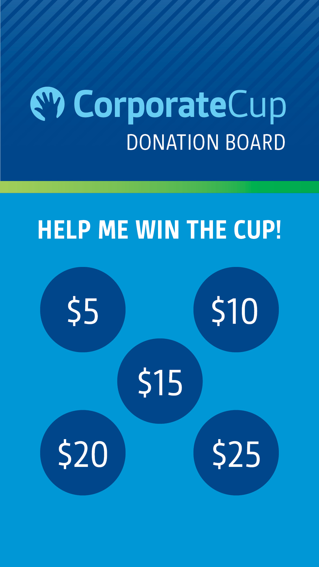 Corporate Cup Donation Banner