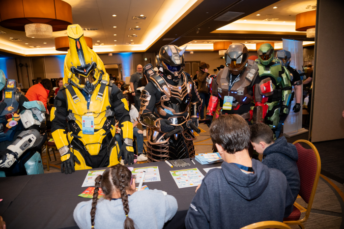 A photo of cosplay participants