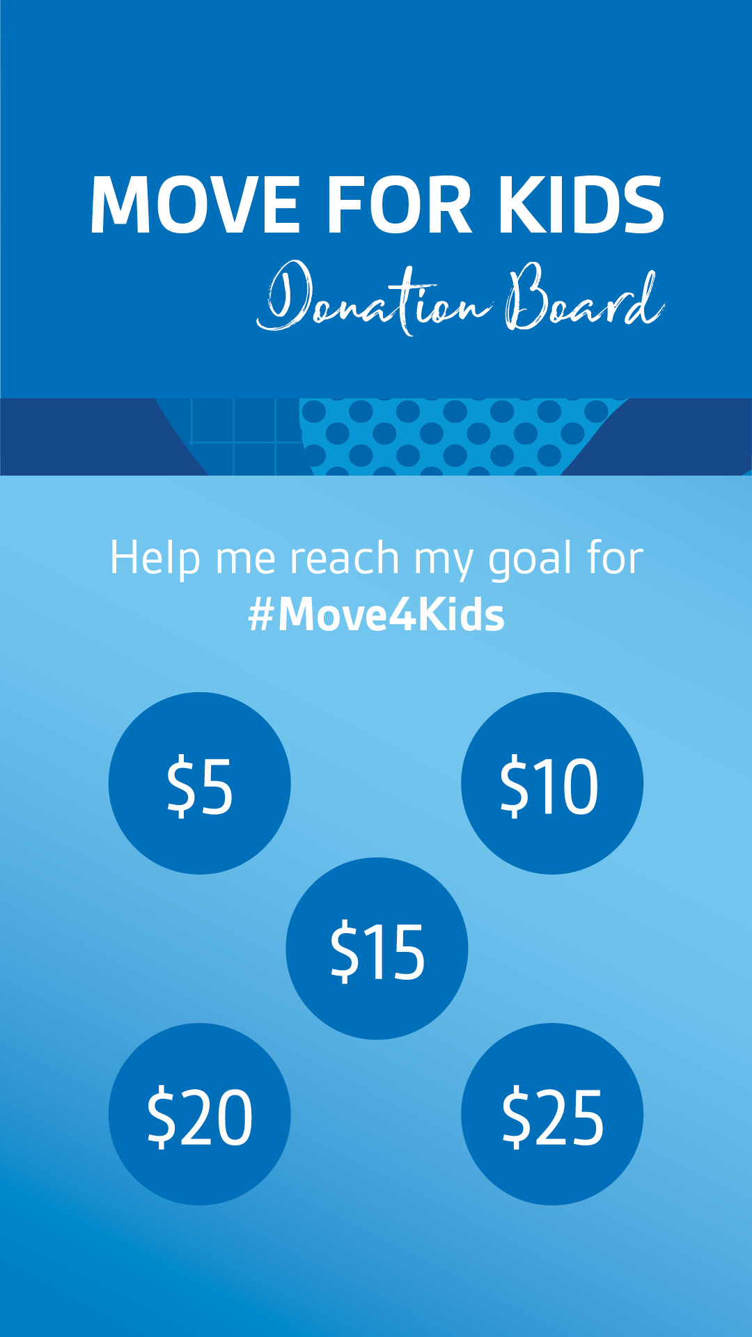 Move For Kids Donation Board