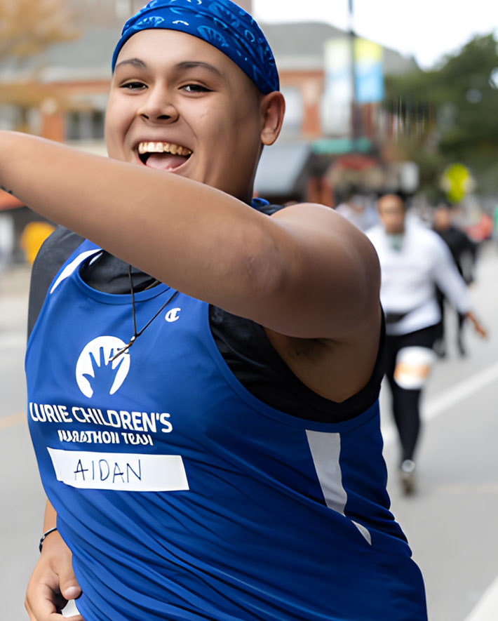 A runner waiving