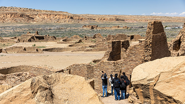 Pueblo students on a field trip at Chaco Culture National Historical Park in May