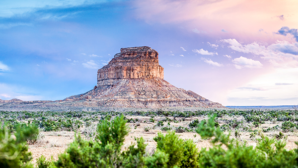 butte view at Chaco Canyon