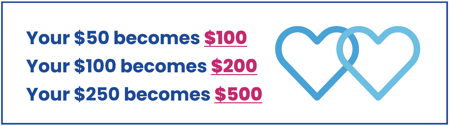 Your gift will be doubled.