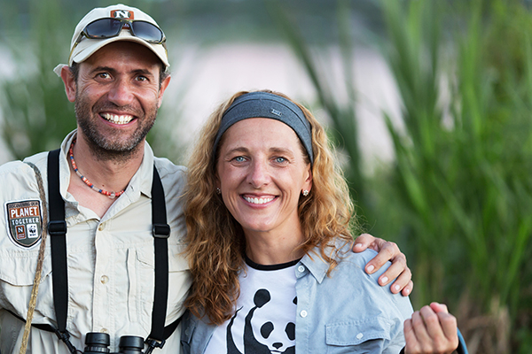 Travelers posing