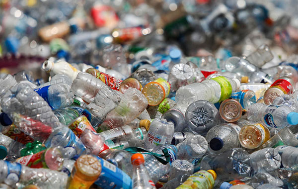 A pile of plastic bottles