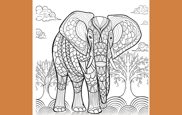 Elephant coloring page