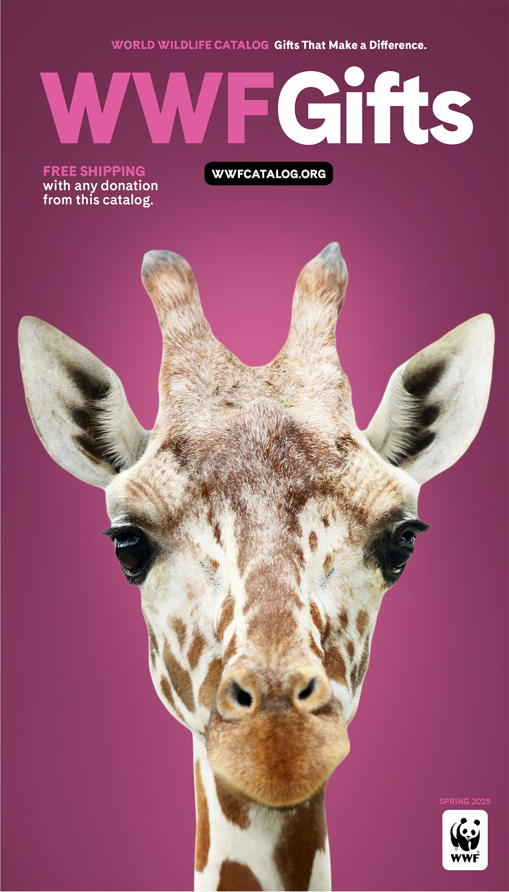 WWFGifts Catalog cover with giraffe on the front