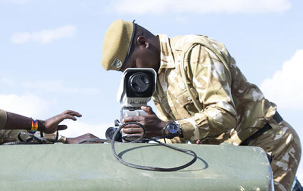 Camera setup on top of a truck in Kenya