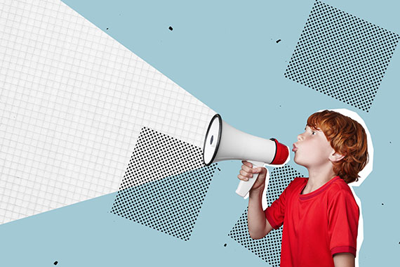 Kid with megaphone 