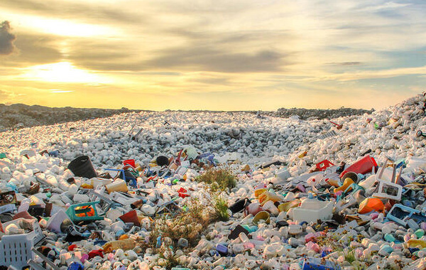 A mountain of plastic waste
