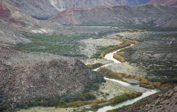 Rio Grande with mountains in the background