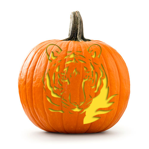 Tiger Pumpkin Stencil