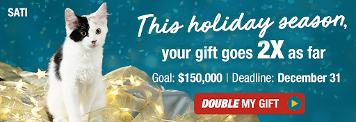 This holiday season, your gift goes twice as far. Goal: $150,000 Deadline: December 31