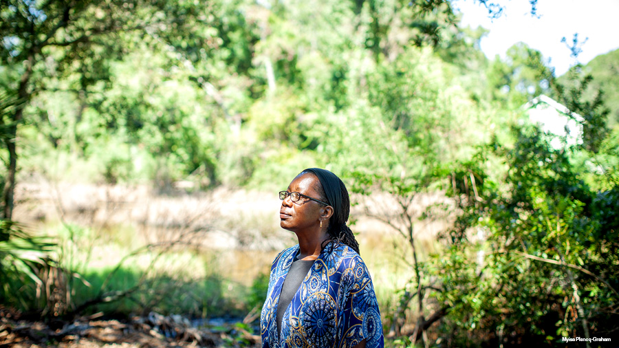 Yolawnda Cohen-McKinney is founder of the Da Gullah Geechee Pavilion on South Carolina’s Hilton Head Island. The Gullah community there has endured despite a flood of hotels and other development projects that continue to impact their culture and way of life. (Credit: Myisa Plancq-Graham).