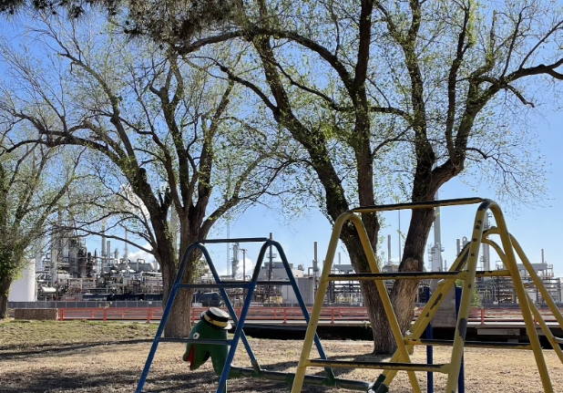 A playground next door to a refinery in Artesia, New Mexico.