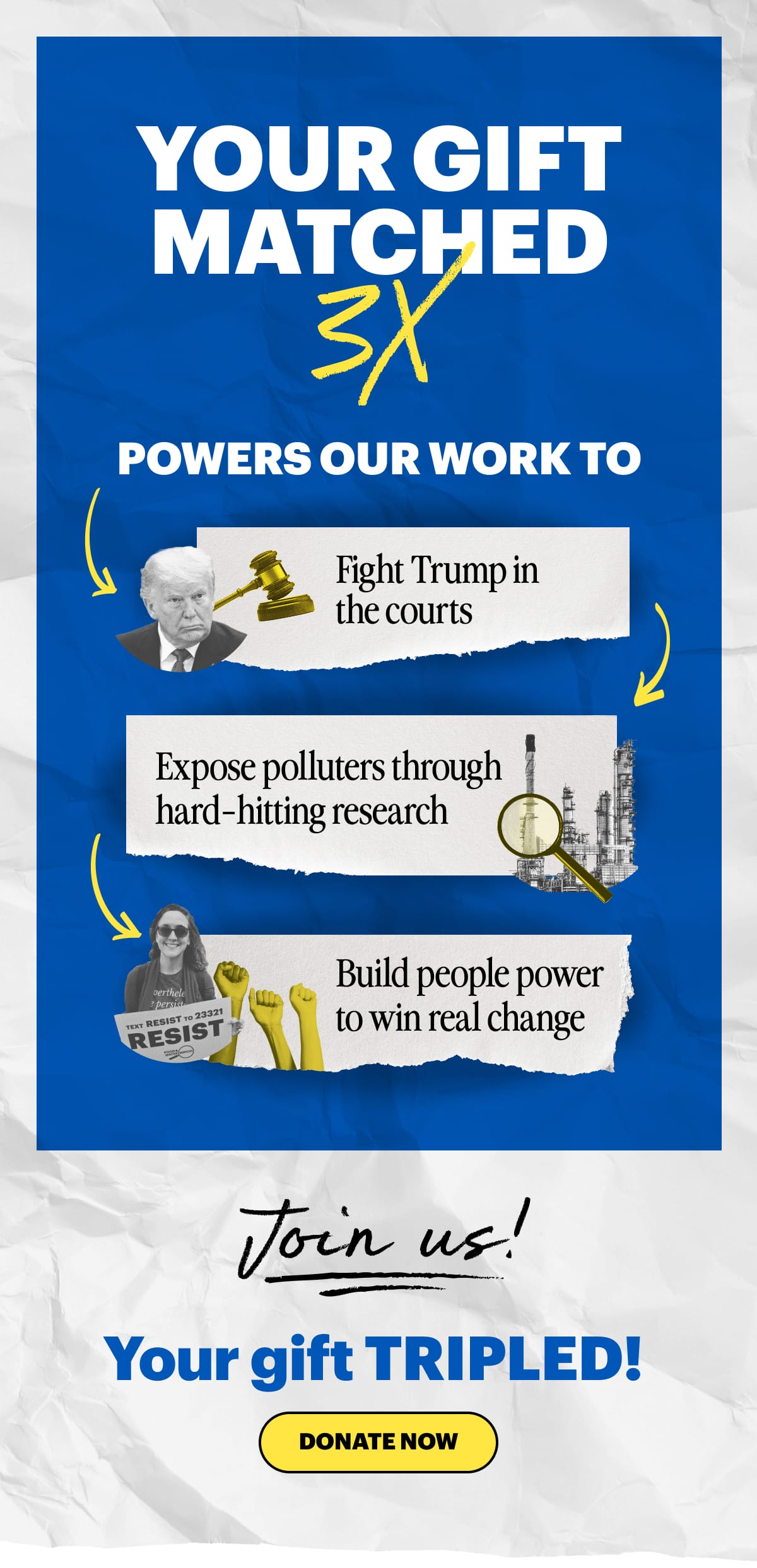 Your gift powers our work to build people power and win real change!