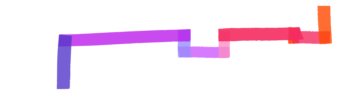 Orange and purple trail path divider