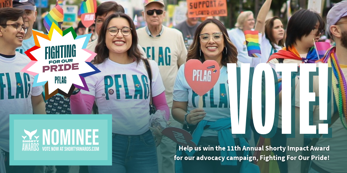 Vote! Help us win the 11th annual Shorty Impact Award for our advocacy campaign, Fighitng For Our Pride!